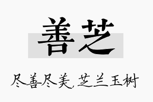 善芝名字的寓意及含义