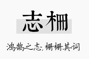 志栅名字的寓意及含义