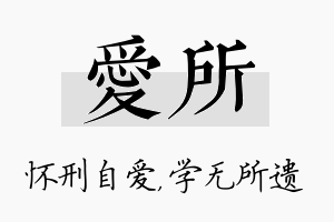 爱所名字的寓意及含义