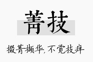 菁技名字的寓意及含义