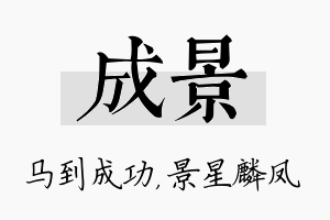 成景名字的寓意及含义