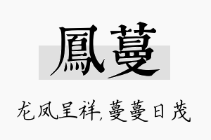 凤蔓名字的寓意及含义