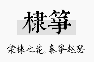 棣筝名字的寓意及含义