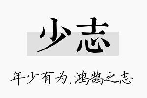 少志名字的寓意及含义