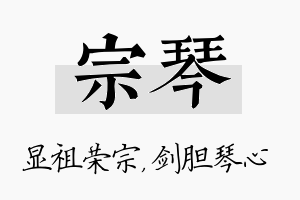 宗琴名字的寓意及含义