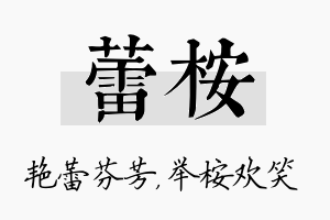 蕾桉名字的寓意及含义