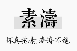 素涛名字的寓意及含义