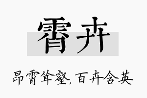 霄卉名字的寓意及含义