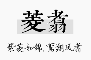 菱翥名字的寓意及含义