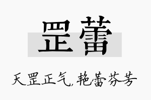 罡蕾名字的寓意及含义