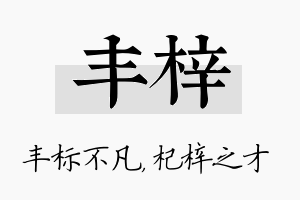 丰梓名字的寓意及含义