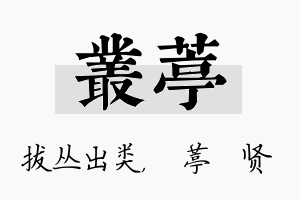 丛葶名字的寓意及含义