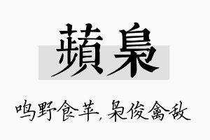 苹枭名字的寓意及含义