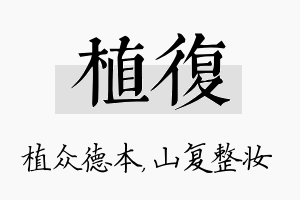 植复名字的寓意及含义