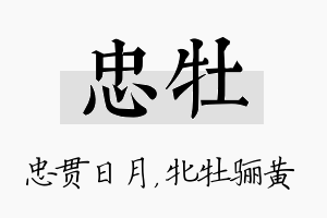 忠牡名字的寓意及含义