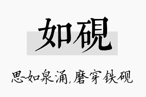 如砚名字的寓意及含义