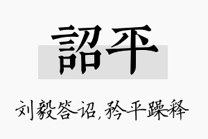 诏平名字的寓意及含义