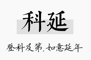 科延名字的寓意及含义