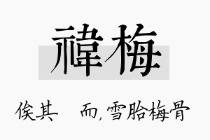 祎梅名字的寓意及含义