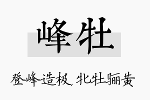 峰牡名字的寓意及含义