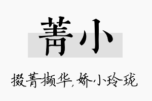 菁小名字的寓意及含义