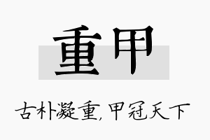 重甲名字的寓意及含义