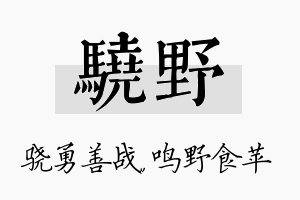 骁野名字的寓意及含义