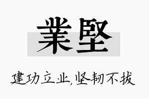 业坚名字的寓意及含义