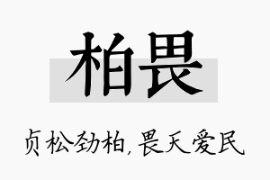 柏畏名字的寓意及含义