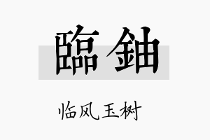 临铀名字的寓意及含义