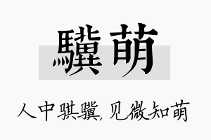 骥萌名字的寓意及含义