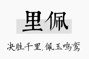 里佩名字的寓意及含义