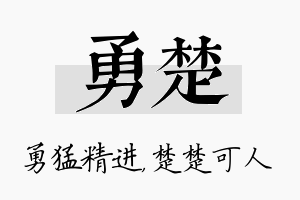 勇楚名字的寓意及含义