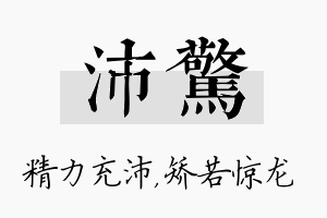 沛惊名字的寓意及含义