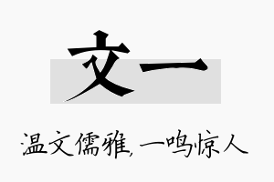 文一名字的寓意及含义