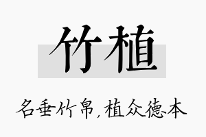 竹植名字的寓意及含义