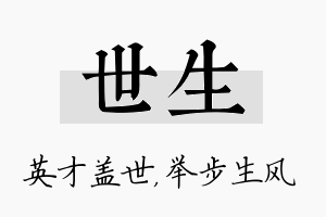 世生名字的寓意及含义