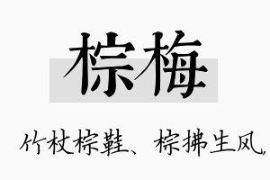 棕梅名字的寓意及含义