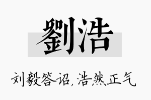 刘浩名字的寓意及含义