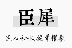 臣犀名字的寓意及含义