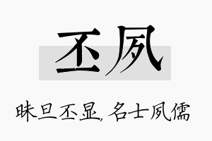 丕夙名字的寓意及含义