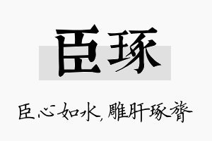 臣琢名字的寓意及含义