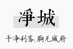 净城名字的寓意及含义