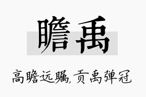 瞻禹名字的寓意及含义