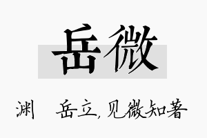 岳微名字的寓意及含义