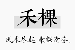 禾棵名字的寓意及含义