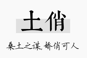 土俏名字的寓意及含义