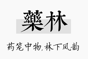 药林名字的寓意及含义