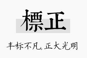 标正名字的寓意及含义