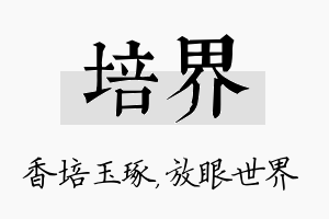 培界名字的寓意及含义